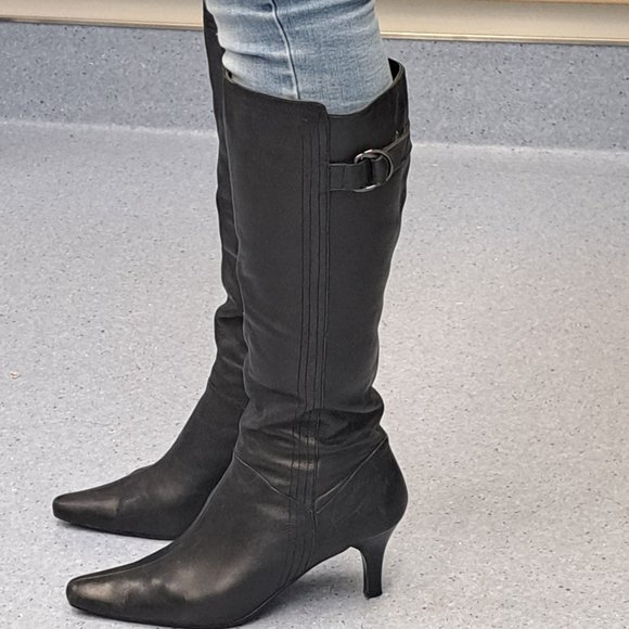 Gino Nicci womens black leather high boots - Picture 6 of 7